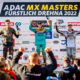 Tageswertung beim ADAC MX Youngster Cup v.l.n.r.: Maximilian Spies ( Deutschland / KTM / Schmicker Racing / ADAC Berlin Brandenburg e.V. ), Noah Ludwig ( Deutschland / KTM / Becker Racing/ ADAC Niedersachsen /Sachsen-Anhalt e.V. ) und Edvards Bidzans ( Le